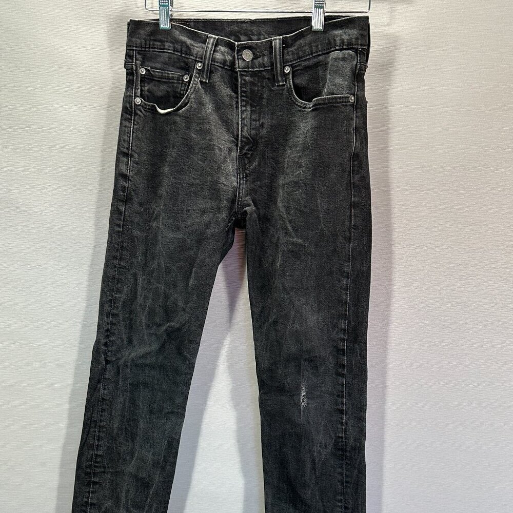 Levis 502 Jeans Mens 31 Black Wash Cotton Stretch Tapered Leg Pockets